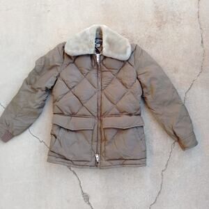 VINTAGE TEMPCO Men's Goose Down Coat Brown size 42 Farmcore Rustic Chores